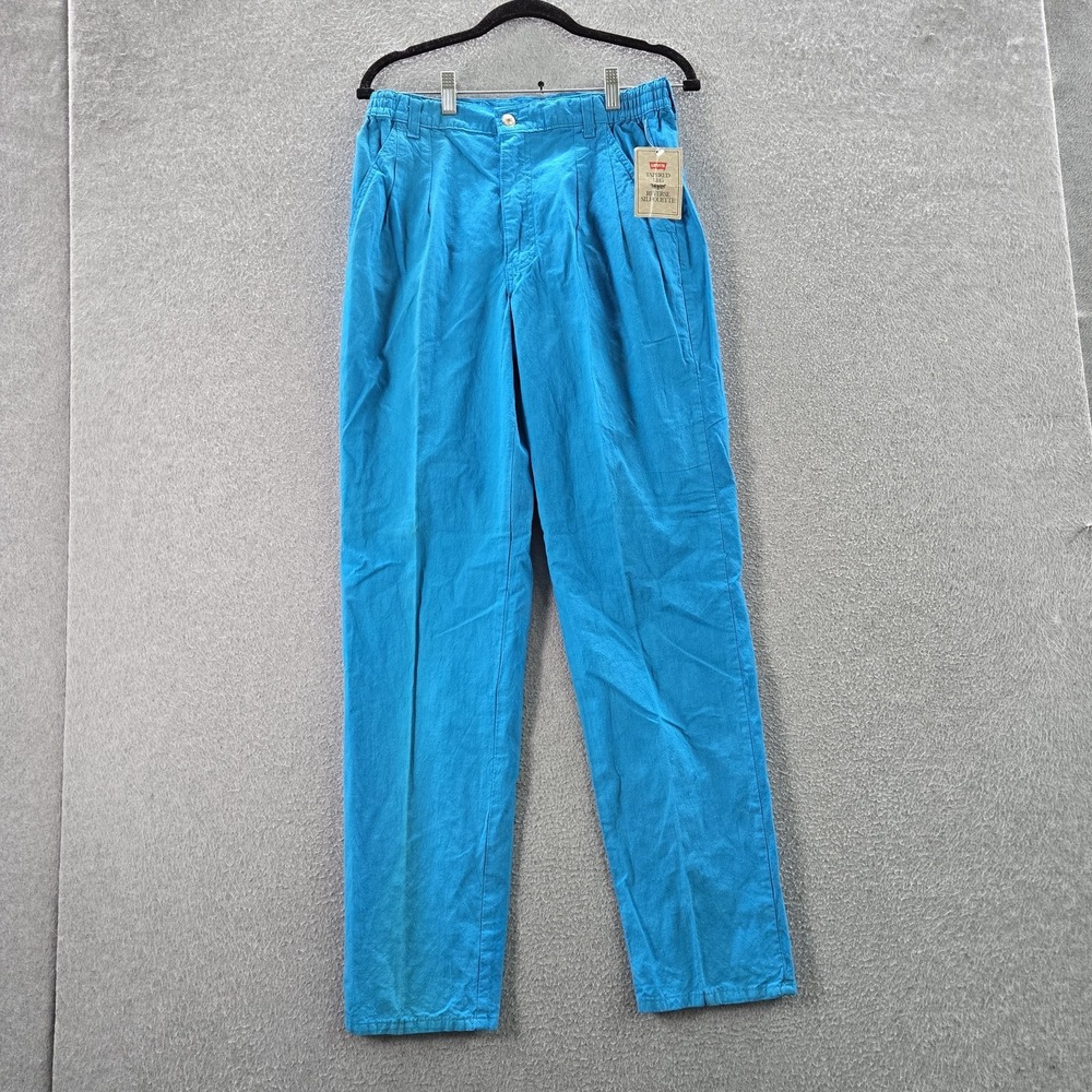 VINTAGE Levi's Men Pants 32X32 Blue Chino Tapered Leg Reverse Silhouette USA NWT